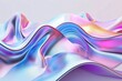 3D illustration of wavy holographic iridescent shape. Synthwave, retrowave, vaporwave aesthetics. Retro style, webpunk, retrofuturism concept. 90s and 2000s era. Abstract design