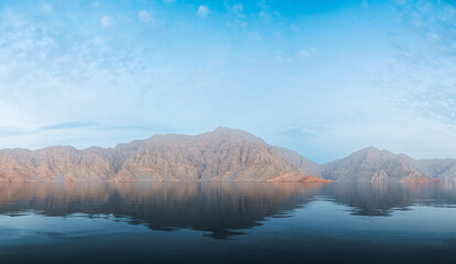 Poster - Sea tropical landscape with mountains and fjords, Oman