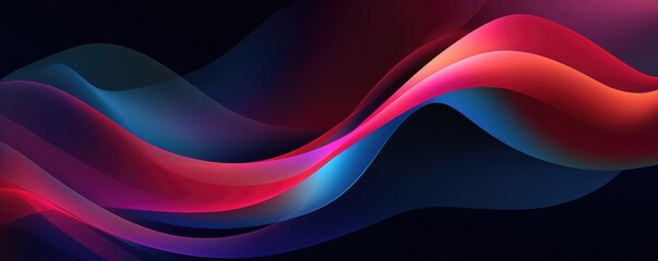 Abstract wallpaper of organic lines illustration with diffferent shades of colors, panorama. Generative Ai.