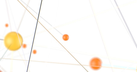 Aufkleber - Abstract polygonal space with connecting dots and lines. Dark background. Connection structure. 3d Widescreen