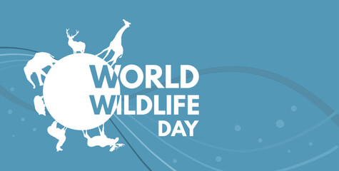 World Wildlife Day- vector illustration, banner
