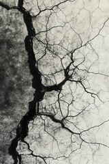  Abstract chemogram, chemigram wallpaper, texture portraying a close up of a colored cracks and veins in the ground. desolate reminder of a harsh drought. 