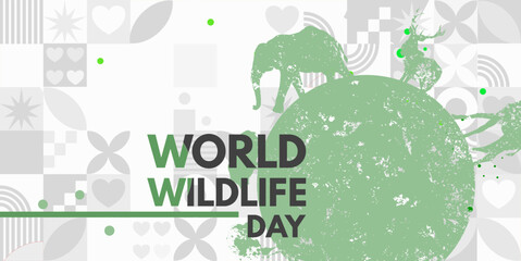 Wall Mural -  World Wildlife Day- vector illustration, banner