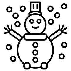 Canvas Print - Snowman Icon