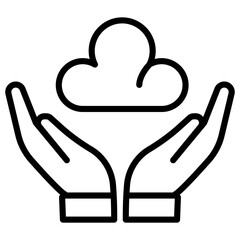 Canvas Print - Cloud in Hands Icon