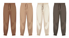 Set Of Pants Vector.