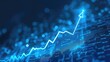 © OLGA - Blue backdrop with financial bar chart, uptrend line, and widescreen abstract stock market graph.