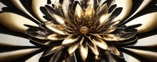There Is A Large Flower That Is Made Of Gold And Silver