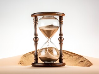 Hourglass Turning Over New Beginnings Isolated on White Background AI Generated