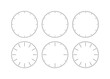 © yasin - set of six options analog clock dials on white background. round dial set