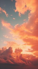 Wall Mural - A beautiful sunset with clouds in the sky. Generative AI.