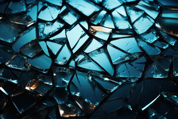 Wall Mural - broken shards of glass, carefully arranged and fused together, form a stunning mosaic that tells a s