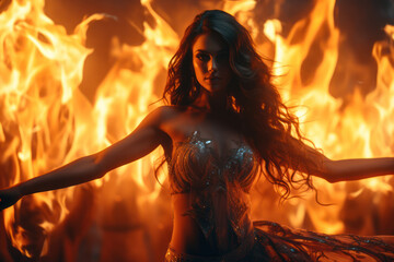 Poster - fire dancers twirl flaming torches, creating mesmerizing patterns of light that captivate audiences 