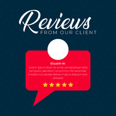 Wall Mural - Client or customer service review feedback testimonial social media post banner, Feedback review post design template,  client review template