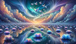 Tranquil Neural Network: Serene Lotus Flowers and Harmonious Colors