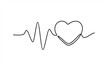 © mitay20 - heart and pulse one line hand drawn, cardiogram sign, electrocardiogram heartbeat - stock vector