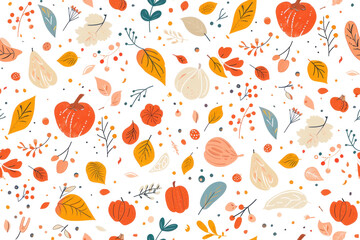 Wall Mural - Autumn Pastel Seamless Pattern