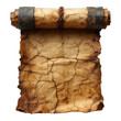 old paper scroll isolated on transparent background ,blank old paper scroll png ,generative ai