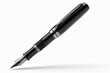 © ChaoticMind - A sleek black fountain pen with a gleaming silver nib, poised to bring words to life on the page in a flurry of ink