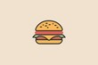 An animated clipart-style illustration of a juicy hamburger with a soft bun, evoking feelings of hunger and nostalgia for classic fast food favorites