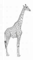  giraffe pencil sketch drawing 