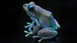 A frog with a glittering, speckled texture over its entire body, appearing as if it's dusted with tiny, iridescent crystals.