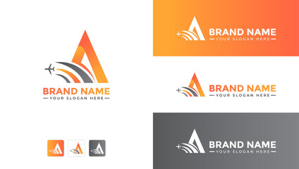 Letter A tour and travel logo design vector and sign for travel agency logo design