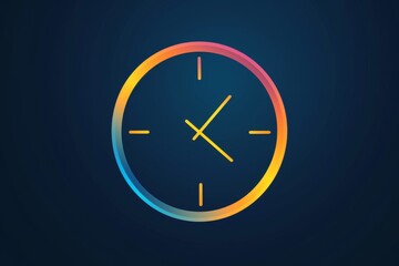 Poster - Time radiates in vibrant hues, captured within the circular embrace of a colorful clock