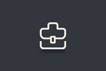 Fototapete - A striking logo featuring a white cross on a black background, using bold typography and clean graphics to evoke a sense of simplicity and elegance