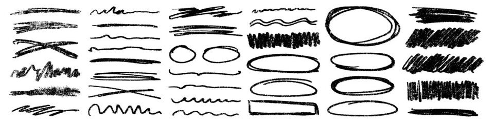 Wall Mural - charcoal scribble stripes and bold strikethroughs. hand drawn rough doodle scratches in crayon or ma
