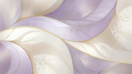 Wall Mural - Abstract pattern and texture of curves and waves in purple, gold and white