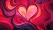 Tło w kształcie serca zrobiony w stylu wzorków na kawie. Walentynkowe kolory miłości i romansu.
