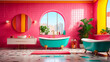 canvas print picture - Beautiful bathroom bright stylish vintage