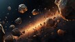 Asteroid resource prospecting solid color background