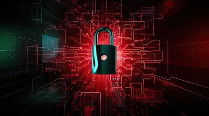 Wall Mural - Cybersecurity protecting digital systems from threats solid color background