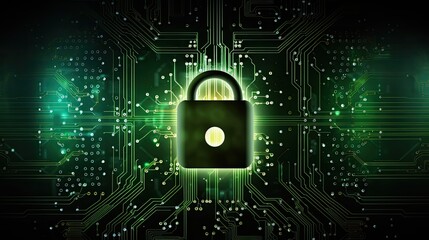 Wall Mural - Cybersecurity protecting digital systems from threats solid color background