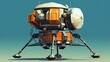 Lunar lander technology solid color background