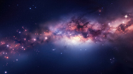 Wall Mural - big colorful milky way in space with many stars and bright nebula galaxy. universe science astronomy