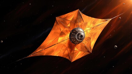 Wall Mural - Solar sail propulsion solid color background