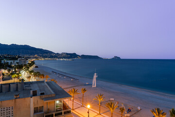 Wall Mural - The beach of Albir in Spain in the evening.