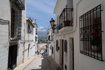 Wall Mural - White houses in the streets of Altea in Spain.