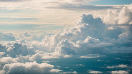 Wall Mural - Celestial Canvas: Beautiful Large Fluffy Clouds in the Sky

