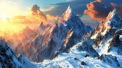 Canvas Print - sunrise in the mountains