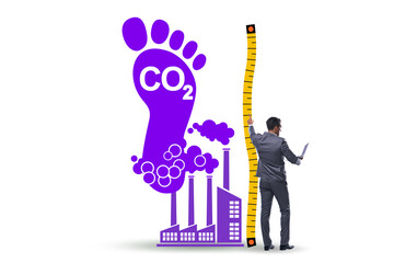 Sticker - Carbon footprint concept with pollution