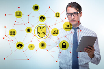 Canvas Print - Virtual private network VPN cyber concept