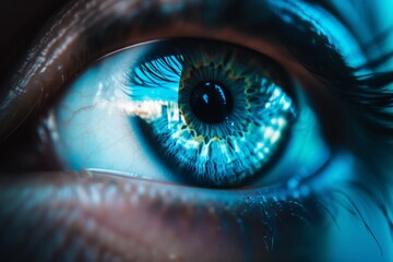 Poster - A macro shot revealing the intricate details of a human eye, showcasing the stunning patterns of the iris.