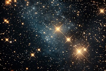 Wall Mural - amidst the cosmic sea of twinkling stars, the eternal dance of light and darkness unfolds across the