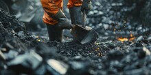 Coal Miners Working In The Coal Mine