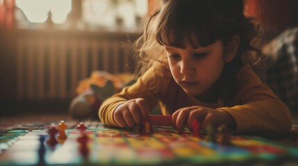 solo child playing a board game