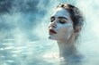 Portrait of a beautiful young woman in the water,  Spa, skincare